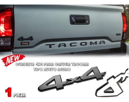 Cubierta Para Emblema 4x4 Tacoma Negro Mate Tipo Nuevo Foto 2