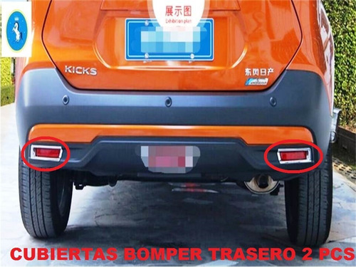 Accesorios Nissan Kicks Cubierta Cromada Bomper Trasero 02pc Foto 3