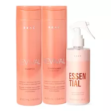 Kit Brae Revival E Leave-in Essential Home Care 3 Itens