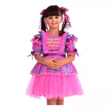 Vestido Festa Junina Luxo Pink Bebê