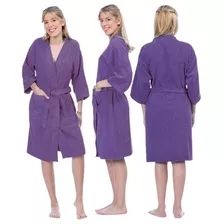 Salida De Baño Para Mujer Color Violeta - Felpa Bellota