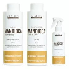 Mandioca E Agua De Coco Glatten Kit Shampoo Cond E Leaven