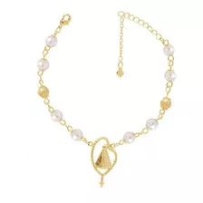 Pulseira Nossa Senhora Aparecida Folheada A Ouro 18k Pa103