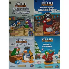 Kit Livro Disney Club Penguin Com Os Volumes 01, 02, 03, 04 E 08