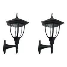 Pack X2 Farol Solar Retro Hexagonal Grande Exterior Luz Fria