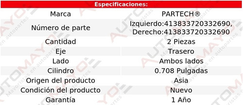 2-cilindros Ruedas Tra Partech Spectra5 2.0l 4 Cil 07-09 Foto 2