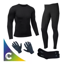 Conjunto Termico Remera Calza Medias Guantes Oslo Equipo 