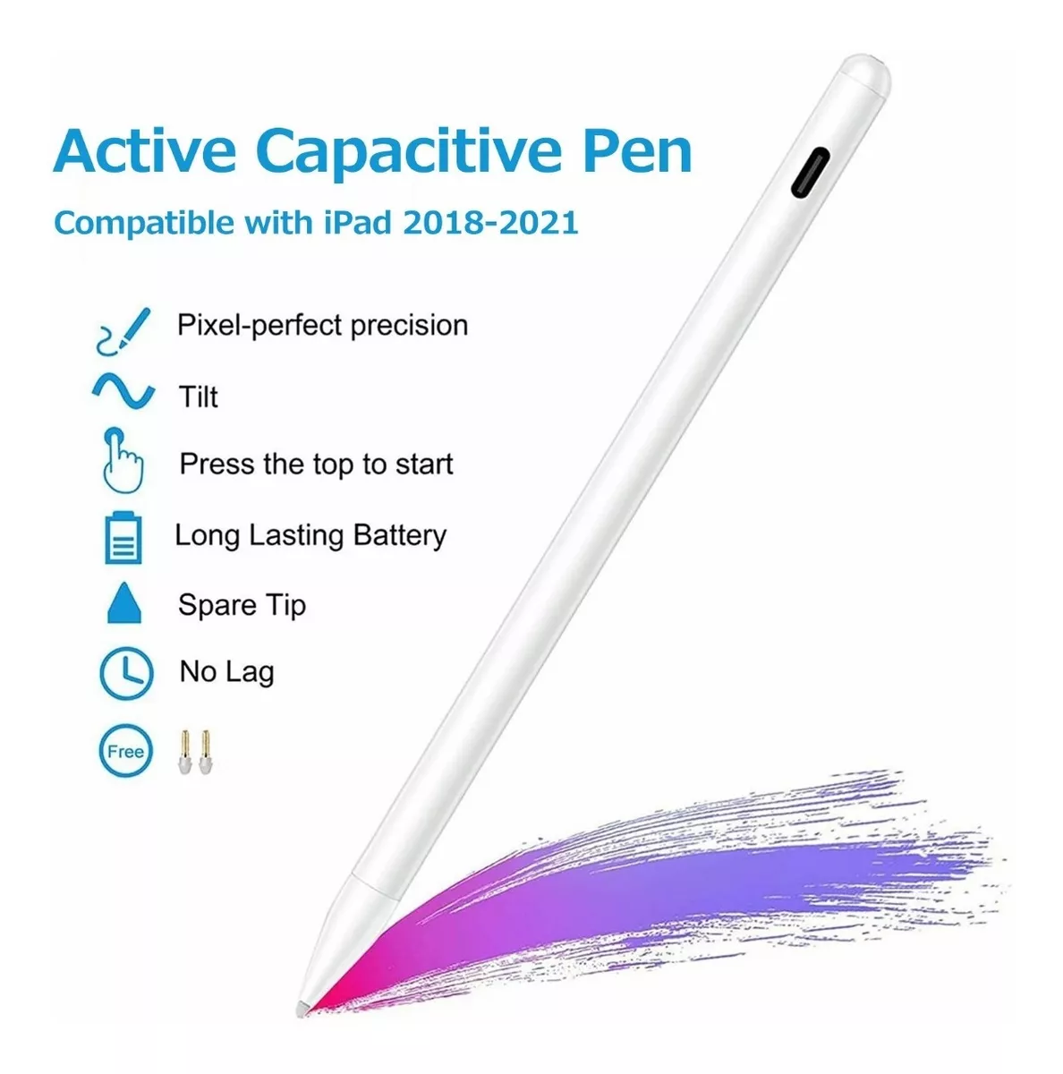 Lápiz Capacitivo Táctil Compatible Con iPad 2018-2021