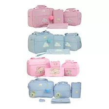 Kit Bolsas De Bebê Mala De Maternidade Azul/rosa/verde