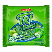 Peccin Bala Recheada Mastigável Tribala Maçã Verde 500g