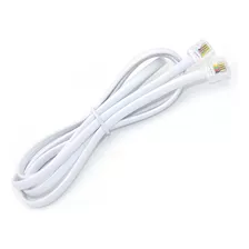 Cable Telefonico Rj11 Blanco Telefono Router 2hilos 1.20mt 