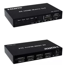 Matriz De Video Hdmi 4k 30hz C/ Audio 2 X 4 Hdmx4x2.n Com Nf