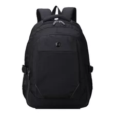 Mochila Urbana Aoking Sn67885 Color Black Diseño Liso