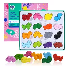 Kiddycolor Paquete De 16 Crayones Con Forma De Animal Para N