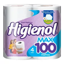 Papel Higiénico Max Hoja Simple Manzanilla Higienol 4x100mt