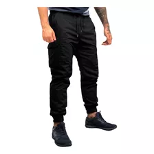 Pantalones Cargo Hombre Gabardina Bolsillos Jogger Jogging