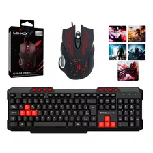 Kit Teclado E Mouse Gamer Vermelho Red Multimídia + Brinde