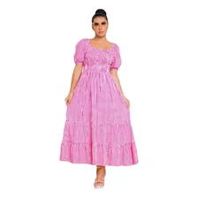 Vestido Feminino Elegante Midi Ciganinha Poa Xadrez Estica 