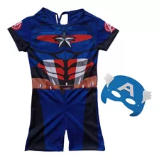 Roupa Infantil Fantasia Aniversário Capitão América