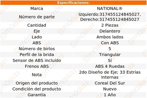 2- Mazas Delanteras Con Abs Buick Lesabre 1991/1999 National Foto 4