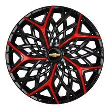 Calota Esportiva Aro 14 Moove Black Red Chevrolet Gm Elitte