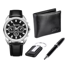 Reloj Hombre Souarts Pr-b58c-h75 Cuarzo Pulso Negro En Cuero