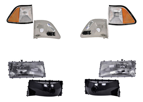 Cuartos + Faros 4 Piezas Depo P/ Chrysler Lebaron 1992-1994 Foto 2