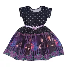 Vestido Infantil Festa Wandinha Fantasia Aniversário Oferta