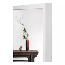 Espelho Decorativo Grande Moldura Madeira (70x70) Sala Cor Da Moldura Branco