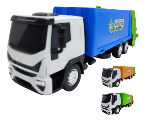 Kit 4 Caminhão Brinquedo Iveco Lixo Bebida Carroceria Tanque