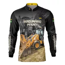 Camisa Agro Brk Maquinário Pesado Pá Carregadeira Com Uv50 +