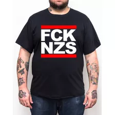 Camiseta Fck Nzs - Antifa - Plus Size - Tamanho Grande Xg