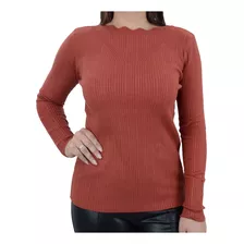 Blusa Feminina Facinelli Tricot Marrom Terra Cota - 650936