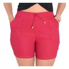 Bermuda Feminina Bengaline Shorts Curto Cós Alto Estiloso