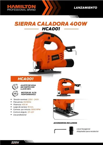 Sierra Caladora Electrica Hamilton 400w Hca001