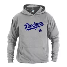 Sudadera Dodgers Los Angeles Mlb Beisbol Gris Jaspe