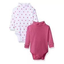 Spasilk Baby Girls 2 Pack Traje De Manga Larga De Cuello Alt