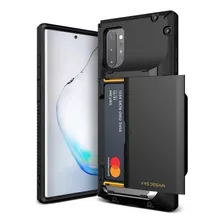 Funda Negra Con Tarjetero Para Galaxy Note 10 Plus