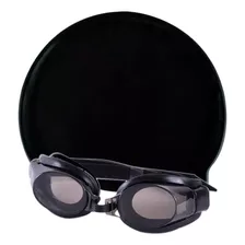 Set Natación Kit Gafas + Gorro Silicona + Tapa Oidos Color Negro