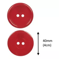 Botao Ritas 2 Furos 40mm Pacote Com 25un Cor Vermelho