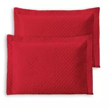 Kit 2 Porta Travesseiro Vermelho Matelado Casa Laura Enxovais Microfibra Premium Moderno Alto E Firme C/ Ziper