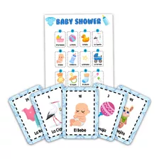 Lotería Baby Shower Niño 100 Tablas Imprimibles + 10 Juegos