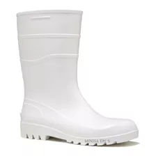 Bota Pvc Galocha Bico Plastico Cano Curto Fujiwara Branca