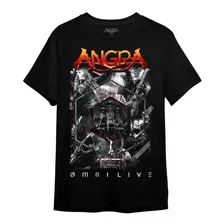 Camiseta Angra Blusa Preta Adulto Omni Live Oficial Of0032
