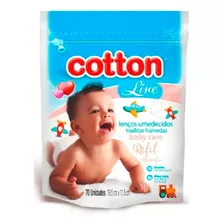 Refil Toalha Umedecidos Cotton Line Baby Care 40 Lenços