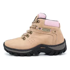 Bota Coturno Feminina Adventure Extremo Conforto 100% Couro 