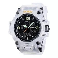 Relógio Masculino Skmei 1155b Shock Militar Digital Branco