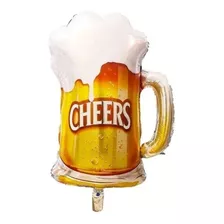  Globos Metalizado Mini Cerveza Cheers 38 Cm X 2 Unid,