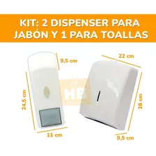  2 Dispenser De Jabon Y Un Dispenser De Toalla Inter Blancos