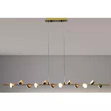 Pendente Moderno Dourado 100cm Led 12w 3200k Bivolt